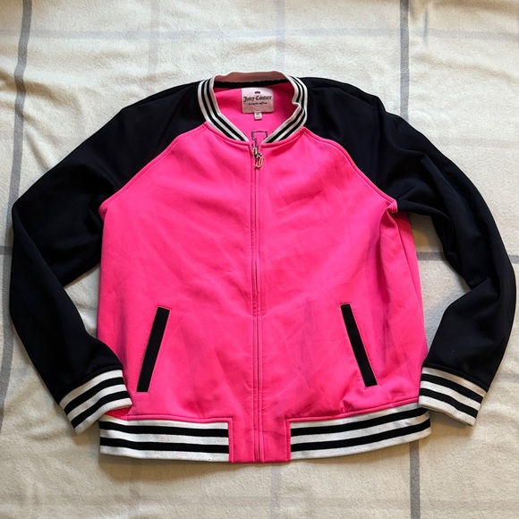 Juicy Couture Jackets & Blazers - Juicy Couture Retro Pink and Black Bomber Jacket